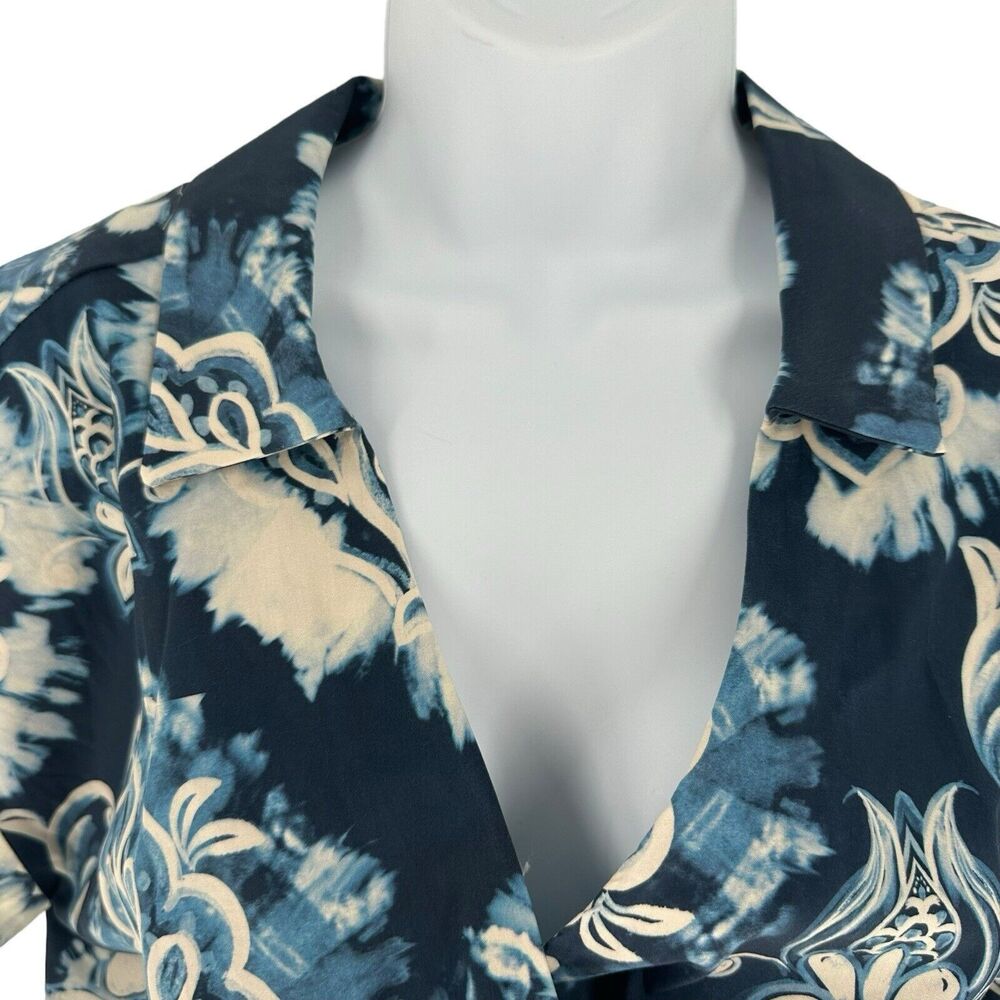 Zara Dress Women Small Blue Printed Mini Cut Out Back Resort Vacation Tribal NEW - Picture 8 of 16